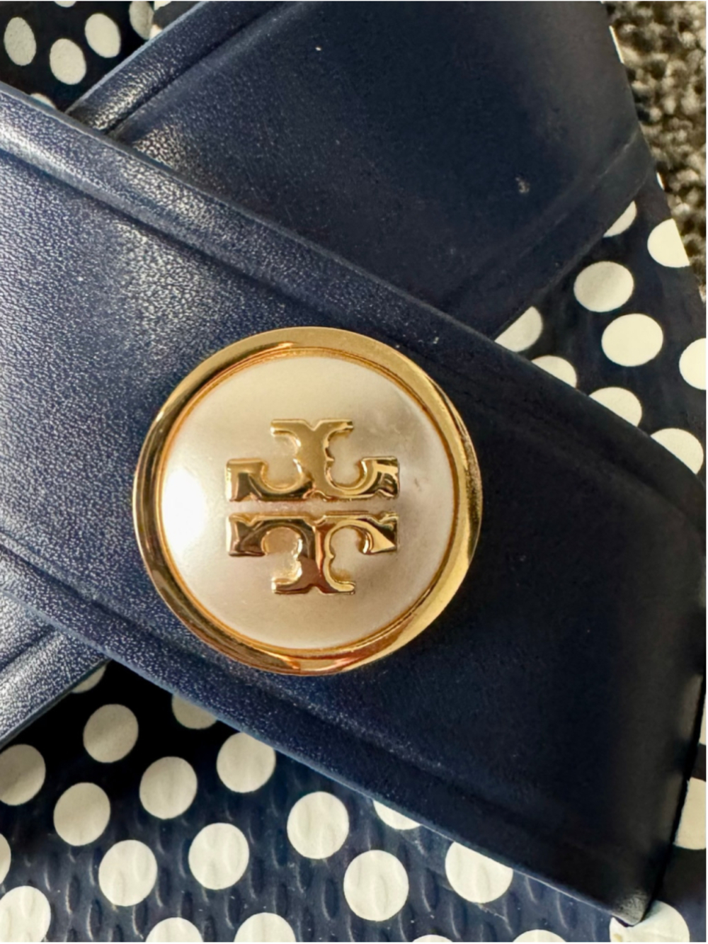 Women's Tory Burch Melody Criss Cross Sandals Navy Sea/New Ivory Size 9 - Picture 7 of 15